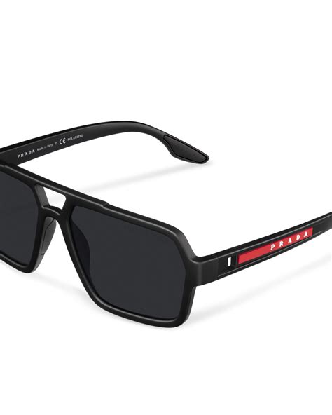 prada herren brillen schwarz|prada sonnenbrille mit symbol.